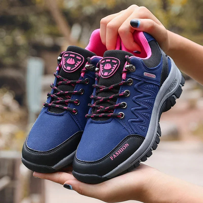 Women's Retro Minimalist Thick Soled Shoes Comfortable Casual Platform Anti Slip Hiking Shoes Jogging Hiking Training Sneakers