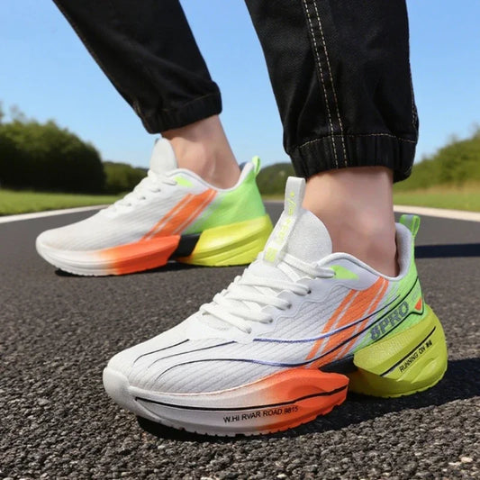 Men's Carbon Plate Sneakers Ultra-light Breathable Comfortable Soft Sole Running Shoes Marathon Cushion Carbon Plate Sneakers
