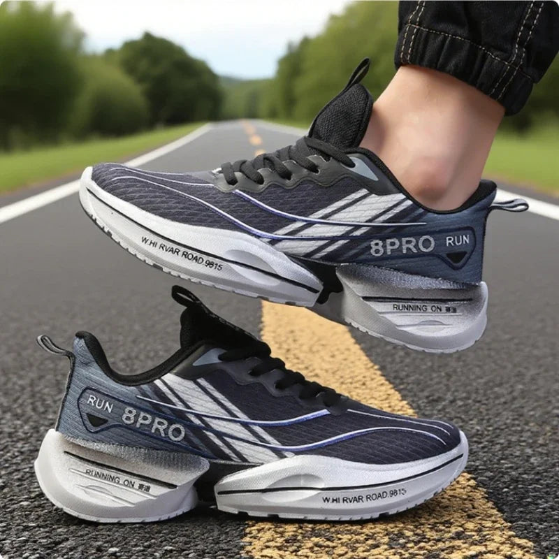 Men's Carbon Plate Sneakers Ultra-light Breathable Comfortable Soft Sole Running Shoes Marathon Cushion Carbon Plate Sneakers