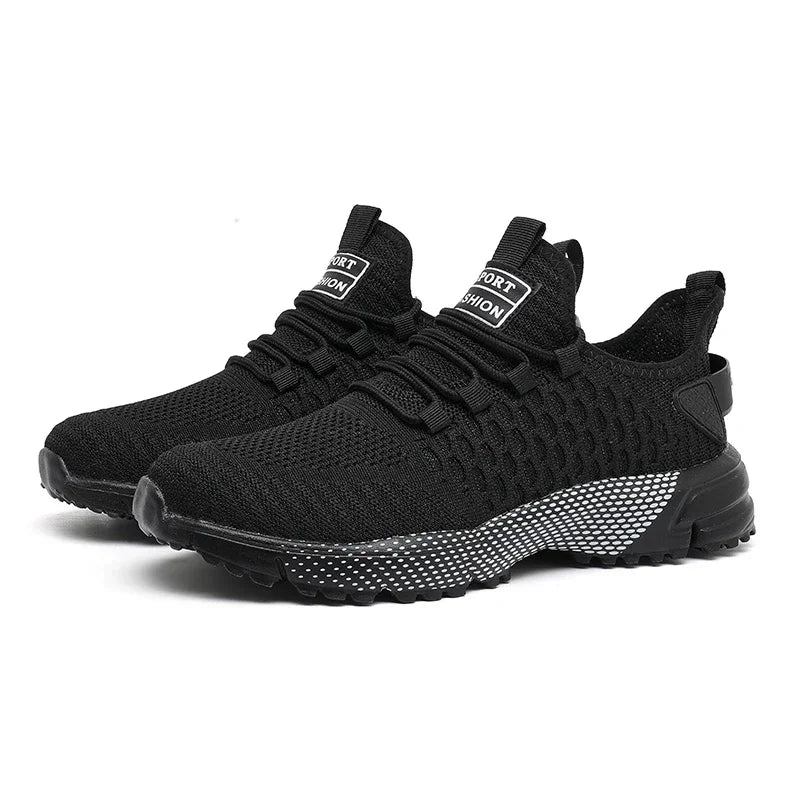 Men's Running Shoes Knitted Mesh Breathable Fashionable Casual Sneakers High-quality Anti Slip Fitness Tenis Masculino Sneakers