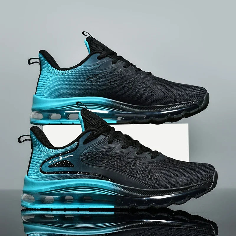 New Model Men's Air Cushioned  Casual  Breathable Fashionable Running  Shock Absorption Anti Slip Lightweight Rebound Sneakers
