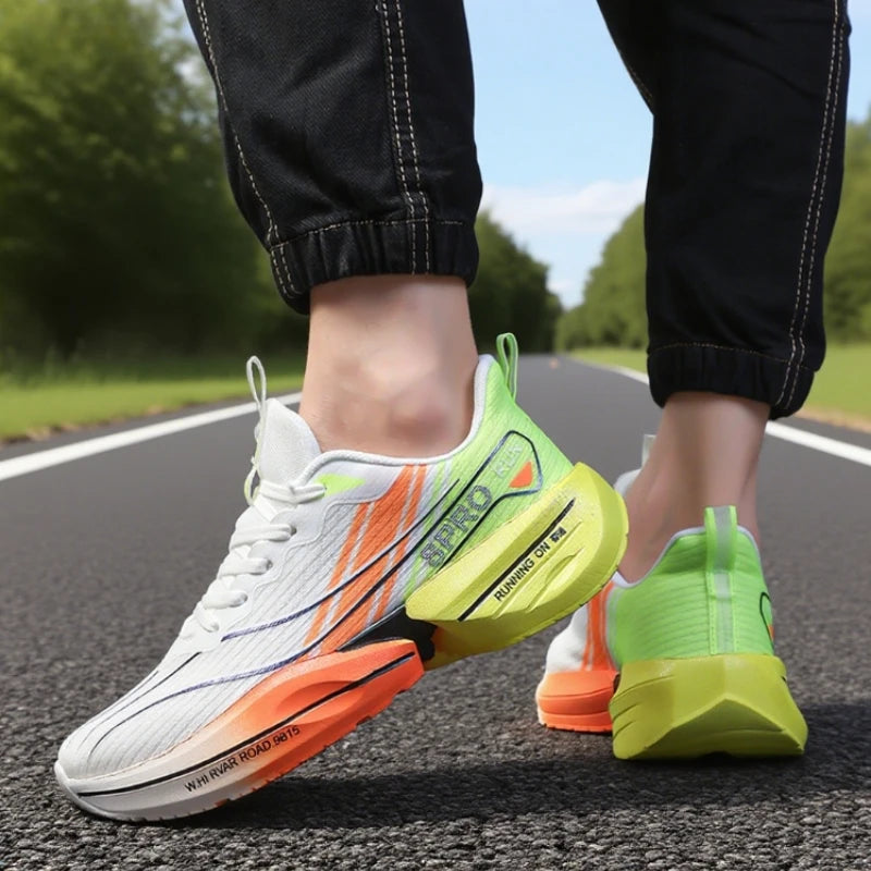 Men's Carbon Plate Sneakers Ultra-light Breathable Comfortable Soft Sole Running Shoes Marathon Cushion Carbon Plate Sneakers