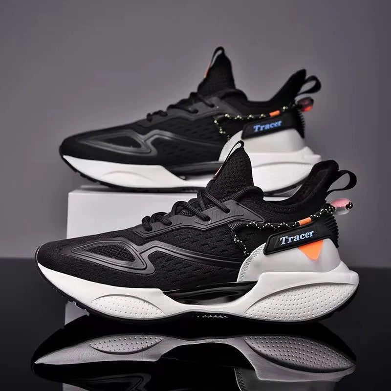 Men Casual Sneakers Fashion Outdoor Mesh Breathable Cushioning Basketball Footwear Daily Non Slip Running Shoes for Commuting