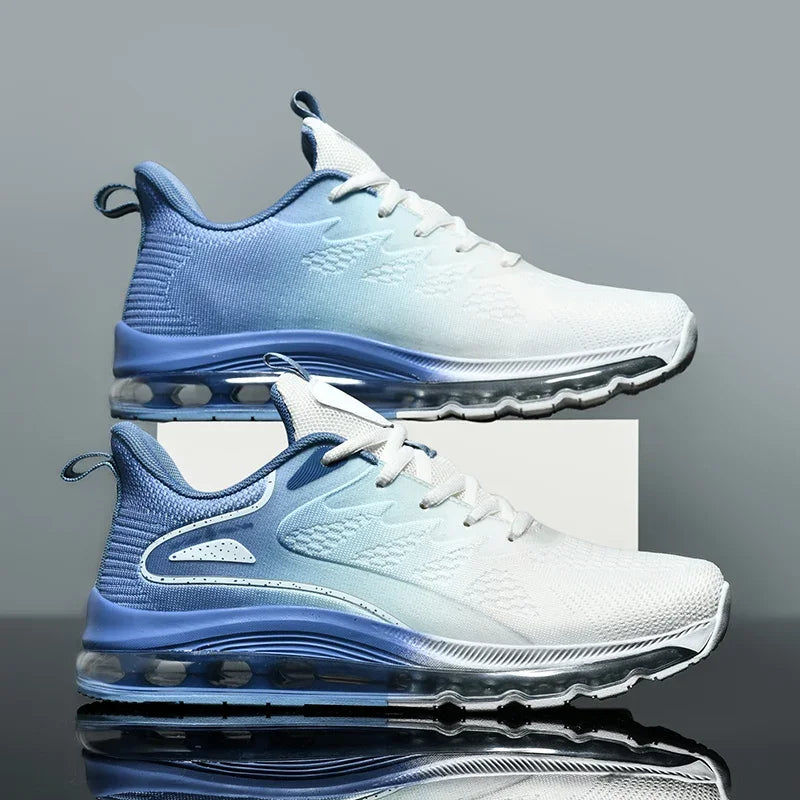 New Model Men's Air Cushioned  Casual  Breathable Fashionable Running  Shock Absorption Anti Slip Lightweight Rebound Sneakers