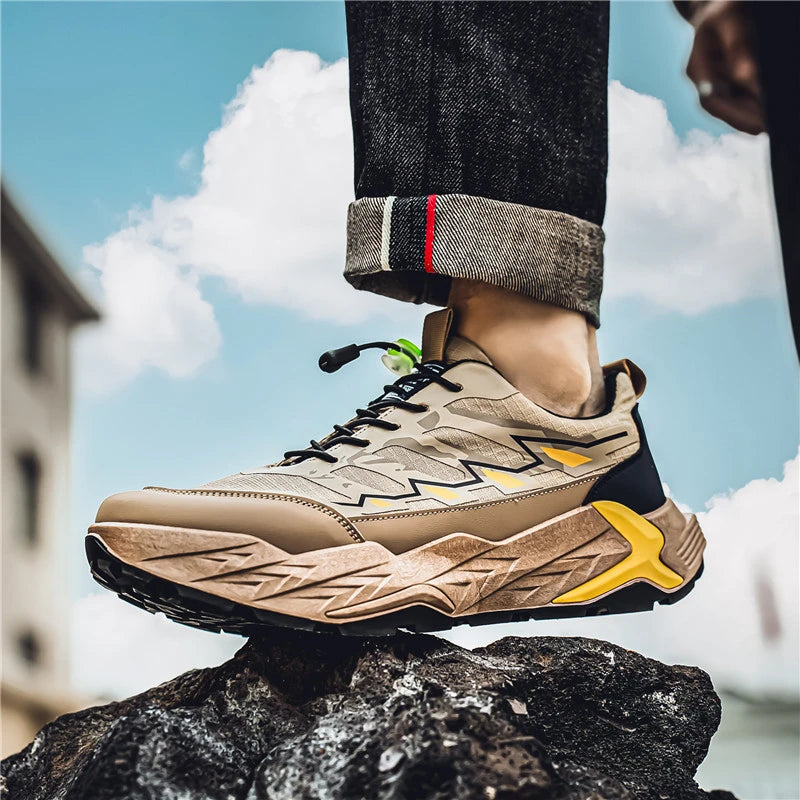 New Men's Sports Shoes with Anti Slip  Wear-resistant  Rebound and Versatile Outdoor Running Shoes  Daily Versatile Hiking Shoes