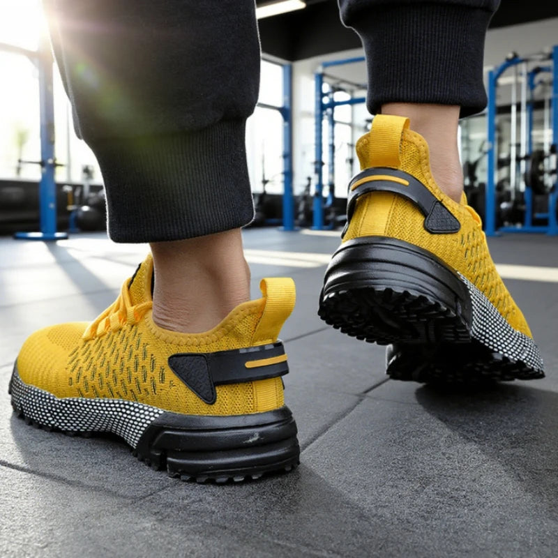 Men's Running Shoes Knitted Mesh Breathable Fashionable Casual Sneakers High-quality Anti Slip Fitness Tenis Masculino Sneakers