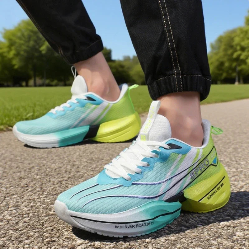 Men's Carbon Plate Sneakers Ultra-light Breathable Comfortable Soft Sole Running Shoes Marathon Cushion Carbon Plate Sneakers