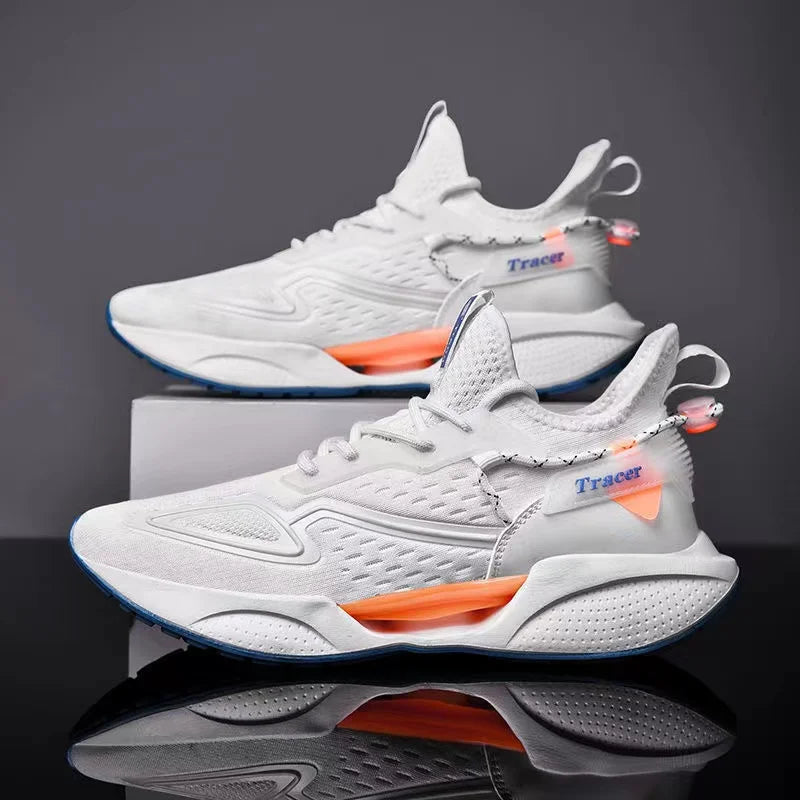 Men Casual Sneakers Fashion Outdoor Mesh Breathable Cushioning Basketball Footwear Daily Non Slip Running Shoes for Commuting