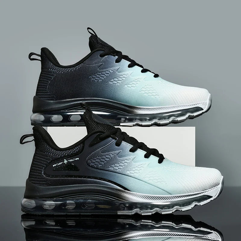 New Model Men's Air Cushioned  Casual  Breathable Fashionable Running  Shock Absorption Anti Slip Lightweight Rebound Sneakers