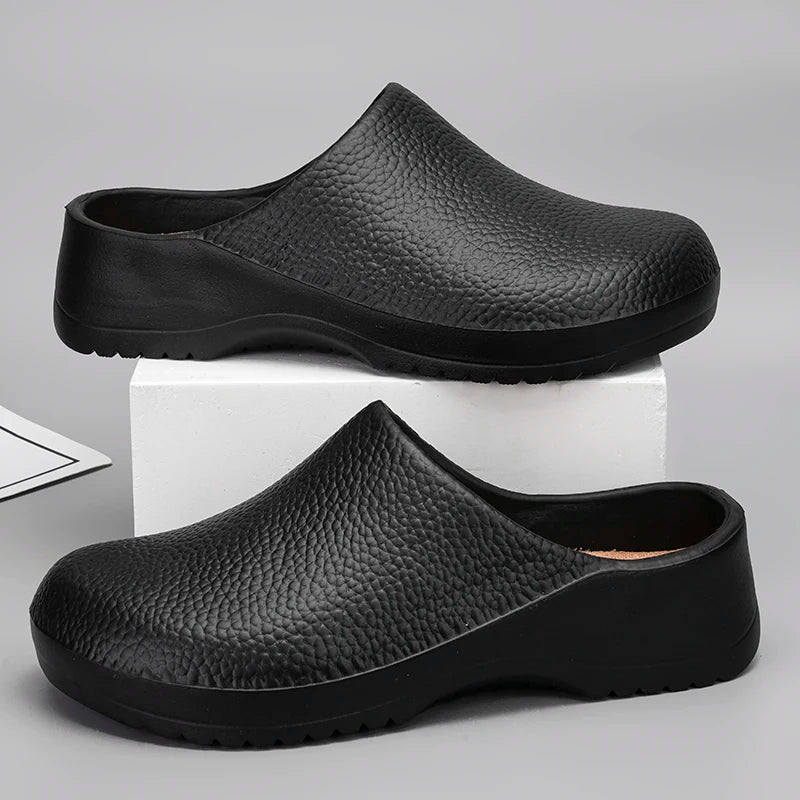 Men Chef Shoes Summer Non-slip Beach Slippers Water-proof Oil-Proof Kitchen Garden Clogs Hotel Work Shoe EVA Sandals All Seasons