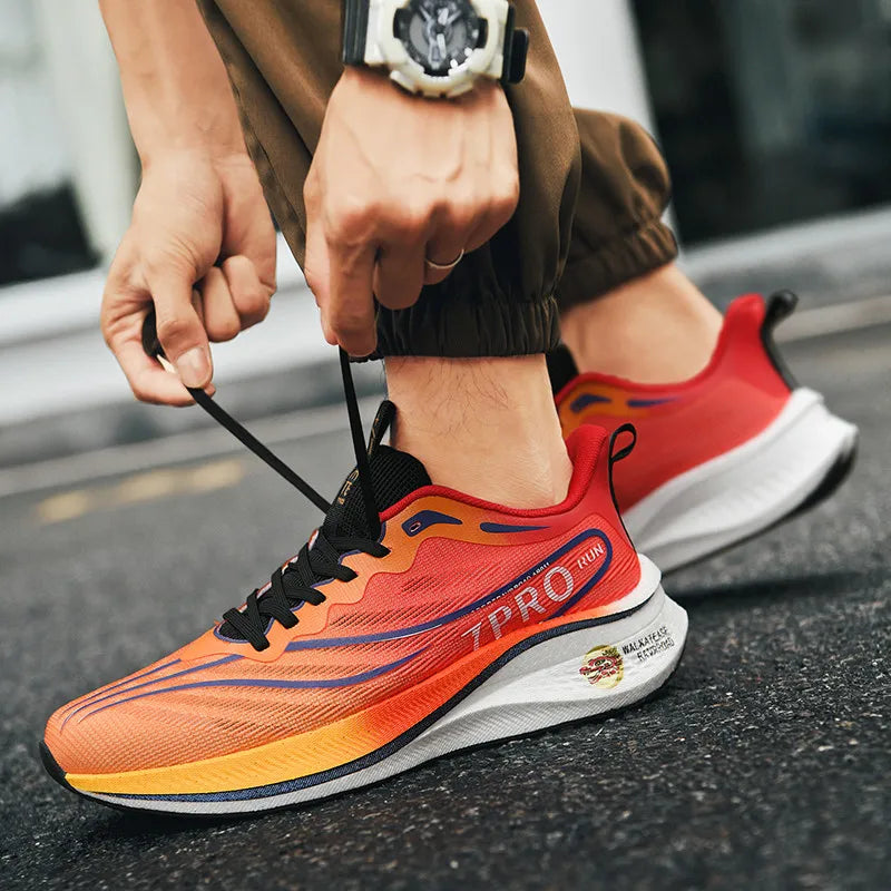 Mens Running Shoes Cushion Footbed Sport Walking Shoes Summer Outdoor Comfortable Breathable Tennis Shoes Mesh Casual Sneakers