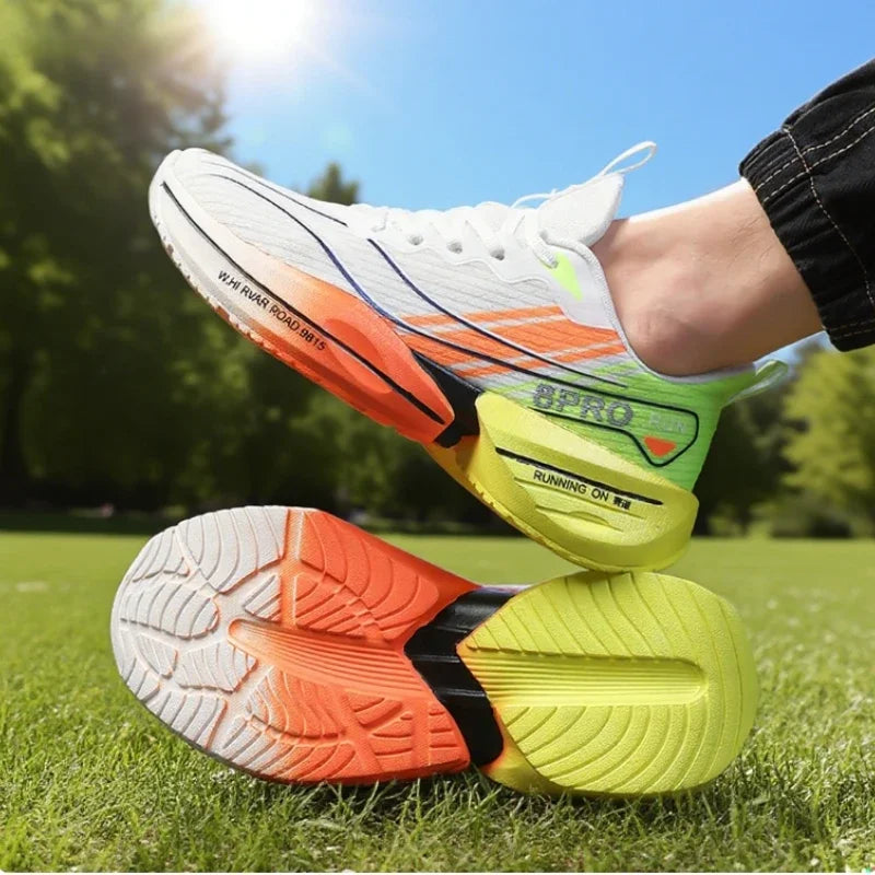 Men's Carbon Plate Sneakers Ultra-light Breathable Comfortable Soft Sole Running Shoes Marathon Cushion Carbon Plate Sneakers
