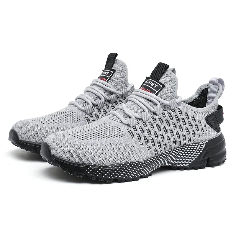 Men's Running Shoes Knitted Mesh Breathable Fashionable Casual Sneakers High-quality Anti Slip Fitness Tenis Masculino Sneakers