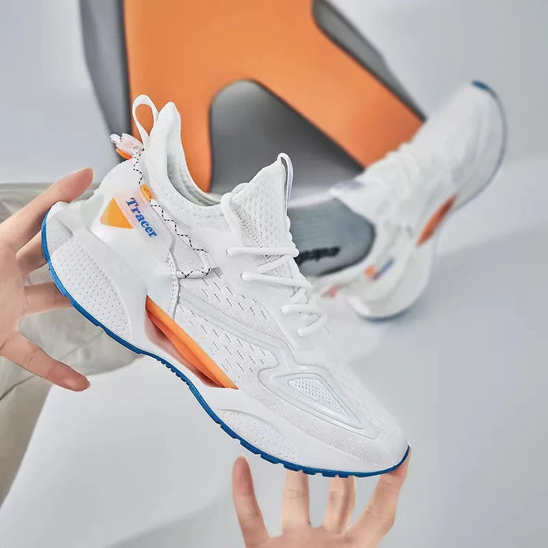 Men Casual Sneakers Fashion Outdoor Mesh Breathable Cushioning Basketball Footwear Daily Non Slip Running Shoes for Commuting