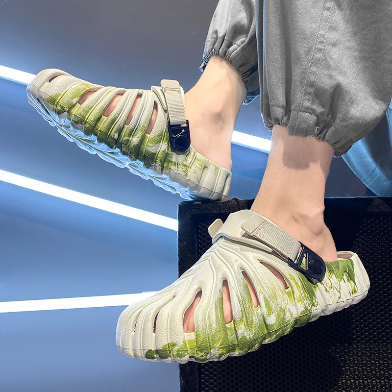 Sandalias de verano para hombre, zapatos de jardín para exteriores, cómodas zapatillas informales para el hogar para pareja, zapatos con agujeros para agua, tallas 35-45