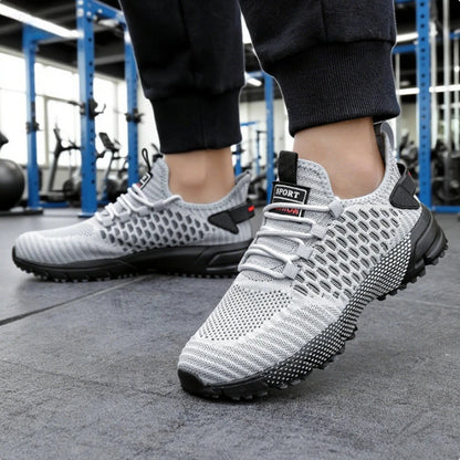 Men's Running Shoes Knitted Mesh Breathable Fashionable Casual Sneakers High-quality Anti Slip Fitness Tenis Masculino Sneakers