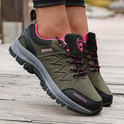 Women's Retro Minimalist Thick Soled Shoes Comfortable Casual Platform Anti Slip Hiking Shoes Jogging Hiking Training Sneakers