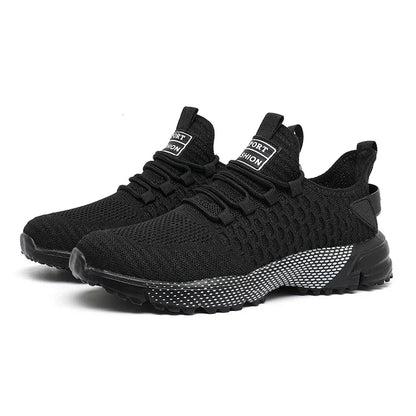 Men's Running Shoes Knitted Mesh Breathable Fashionable Casual Sneakers High-quality Anti Slip Fitness Tenis Masculino Sneakers