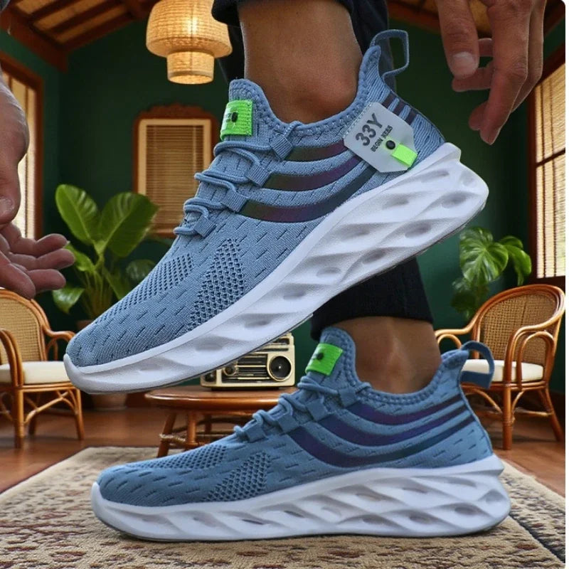 Trending Men's Running Shoe New Large Size Women Design Breathable Height Increasing Sneakers Soft Soled Cushioned Mesh Sneakers