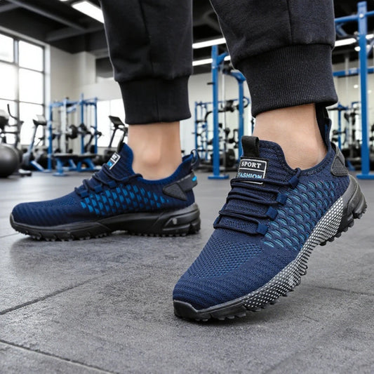 Men's Running Shoes Knitted Mesh Breathable Fashionable Casual Sneakers High-quality Anti Slip Fitness Tenis Masculino Sneakers