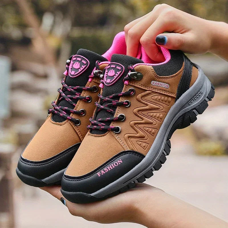 Women's Retro Minimalist Thick Soled Shoes Comfortable Casual Platform Anti Slip Hiking Shoes Jogging Hiking Training Sneakers