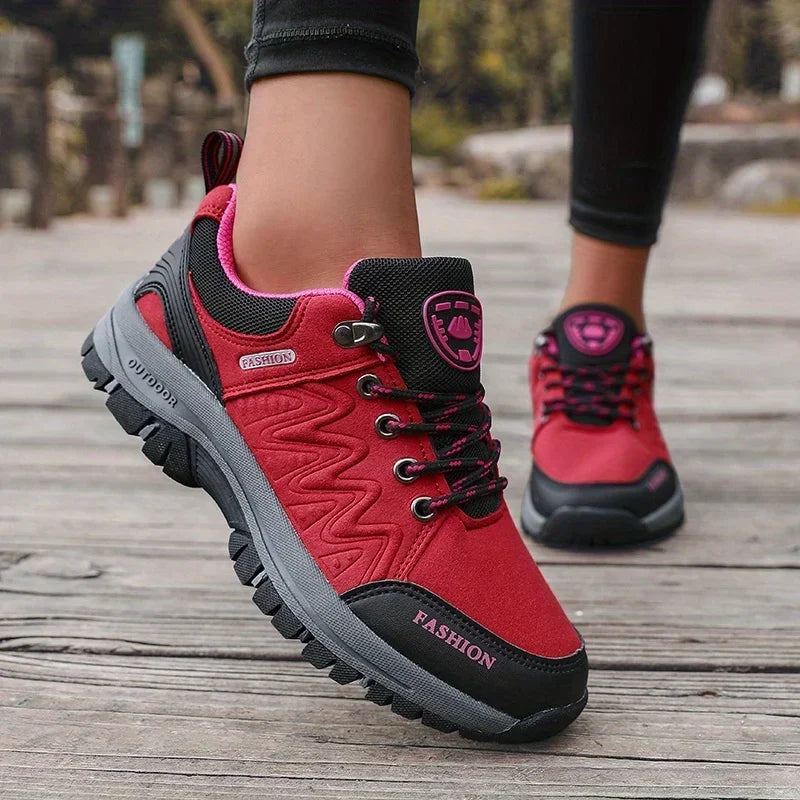 Women's Retro Minimalist Thick Soled Shoes Comfortable Casual Platform Anti Slip Hiking Shoes Jogging Hiking Training Sneakers