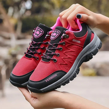 Women's Retro Minimalist Thick Soled Shoes Comfortable Casual Platform Anti Slip Hiking Shoes Jogging Hiking Training Sneakers