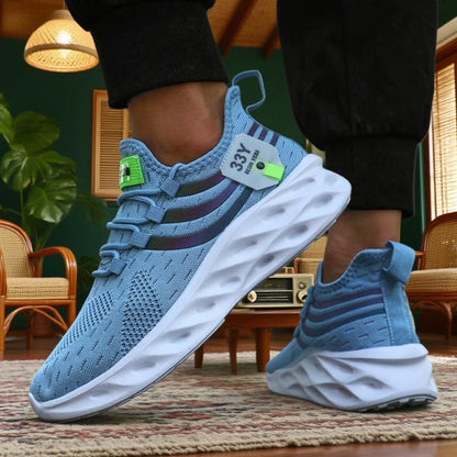 Trending Men's Running Shoe New Large Size Women Design Breathable Height Increasing Sneakers Soft Soled Cushioned Mesh Sneakers