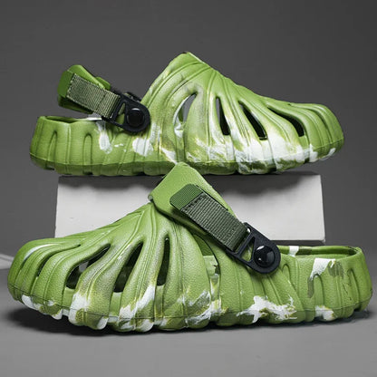 Sandalias de verano para hombre, zapatos de jardín para exteriores, cómodas zapatillas informales para el hogar para pareja, zapatos con agujeros para agua, tallas 35-45