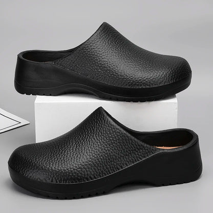 Men Chef Shoes Summer Non-slip Beach Slippers Water-proof Oil-Proof Kitchen Garden Clogs Hotel Work Shoe EVA Sandals All Seasons