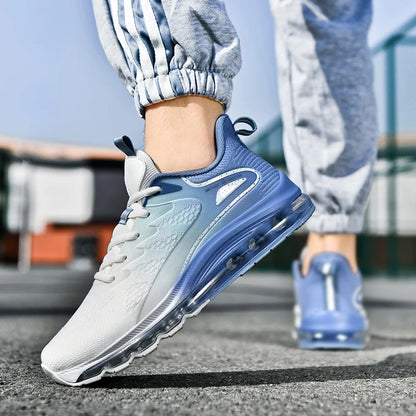 New Model Men's Air Cushioned  Casual  Breathable Fashionable Running  Shock Absorption Anti Slip Lightweight Rebound Sneakers