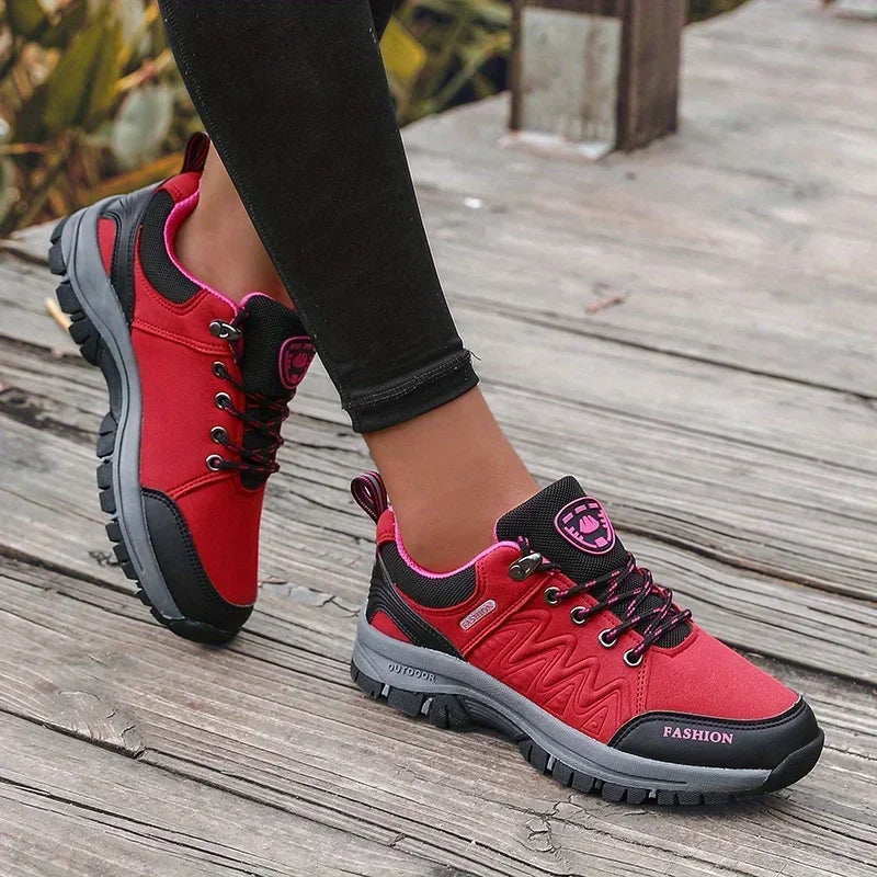 Women's Retro Minimalist Thick Soled Shoes Comfortable Casual Platform Anti Slip Hiking Shoes Jogging Hiking Training Sneakers