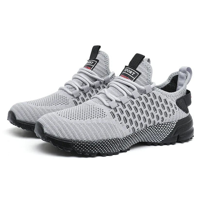 Men's Running Shoes Knitted Mesh Breathable Fashionable Casual Sneakers High-quality Anti Slip Fitness Tenis Masculino Sneakers