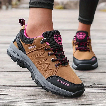 Women's Retro Minimalist Thick Soled Shoes Comfortable Casual Platform Anti Slip Hiking Shoes Jogging Hiking Training Sneakers